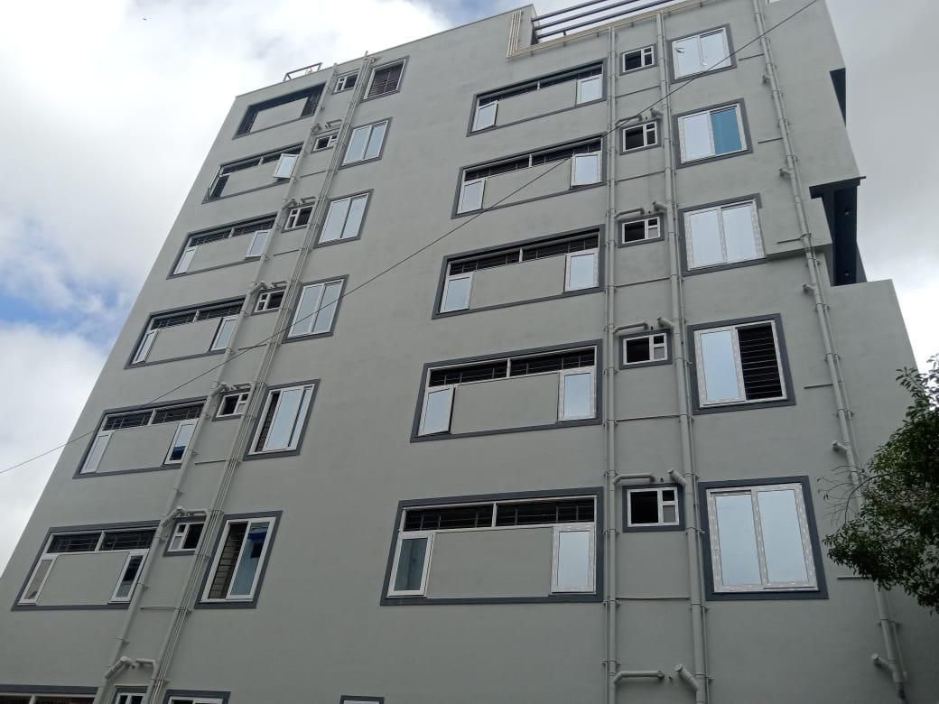 Upper Elevation Perspective of Multi-Floor Modern Building