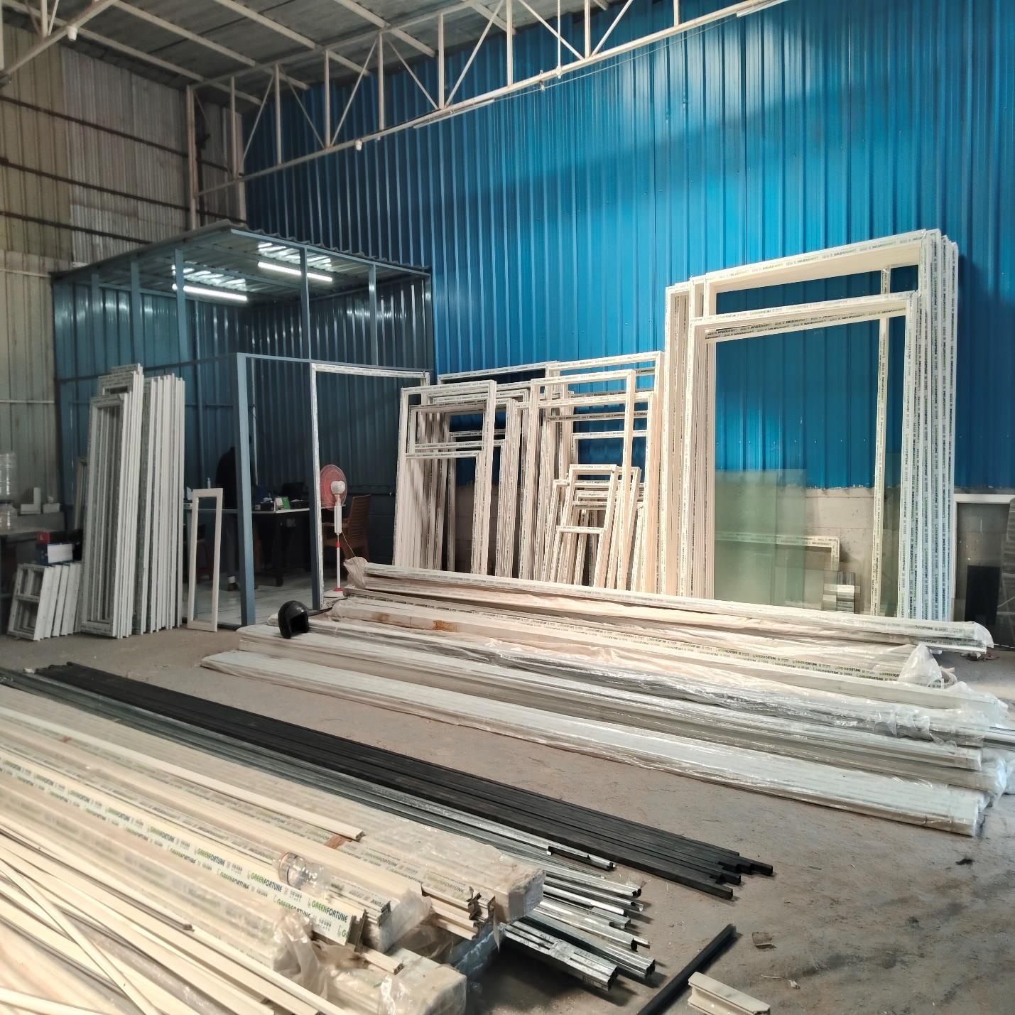 Assembled Large-Span Sliding Window and Door Frames Staging Area